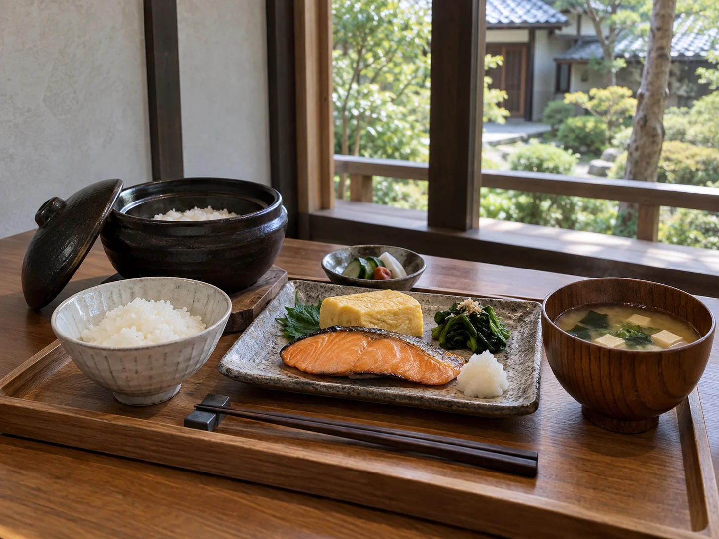 土鍋ごはんの和朝食
