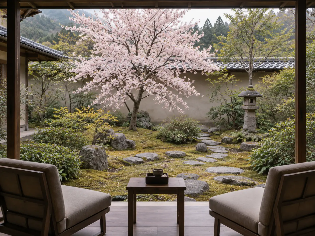 和室 桜の眺望